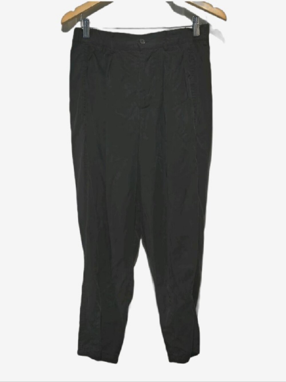 NOMAD Black High Waisted Minimalist Tapered Pleated Trousers Size Small